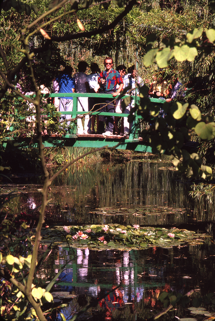 Color on bridge in Monet's Garden